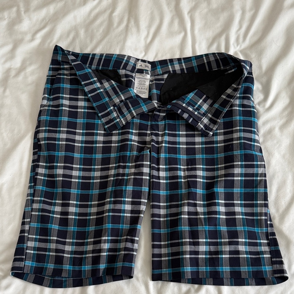 adidas Men's Plaid Shorts - Black and Blue